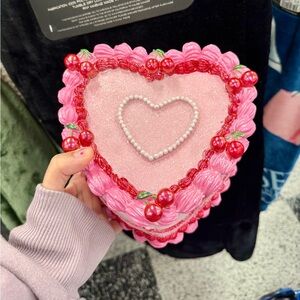 Pink Heart-Shaped Decorative cake decor